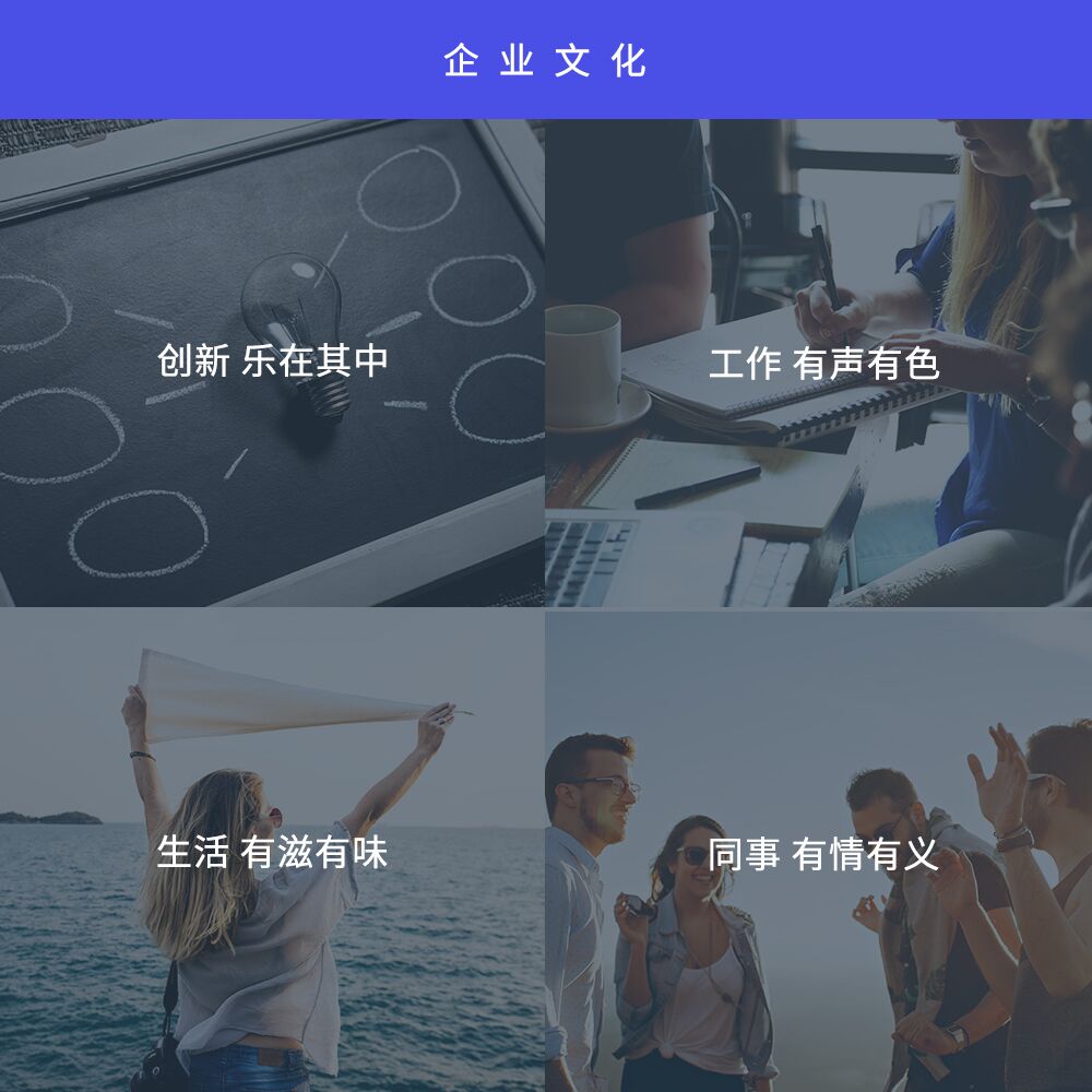 企業(yè)文化：創(chuàng)新樂(lè)在其中，工作有聲有色，生活有滋有味，同事有情有義